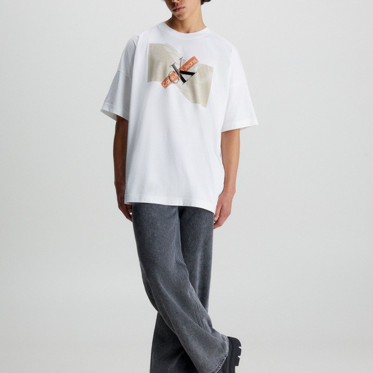 CALVIN KLEIN - Polera Skyscraper Urban Graphic Blanco Calvin Klein