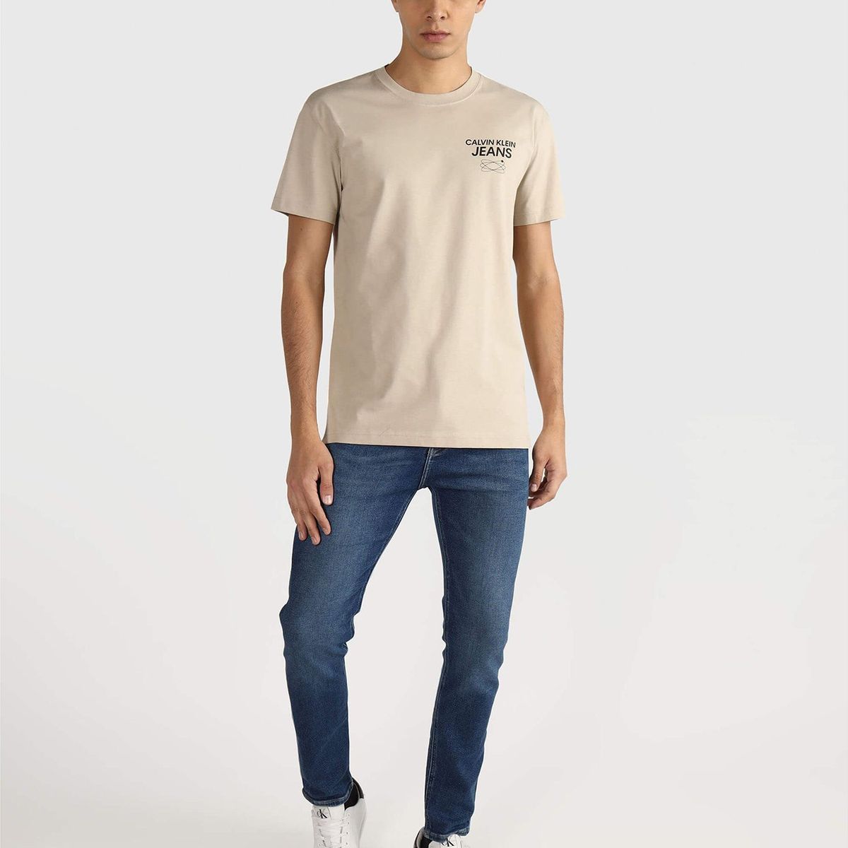 CALVIN KLEIN - Polera Future Galaxy Beige Calvin Klein