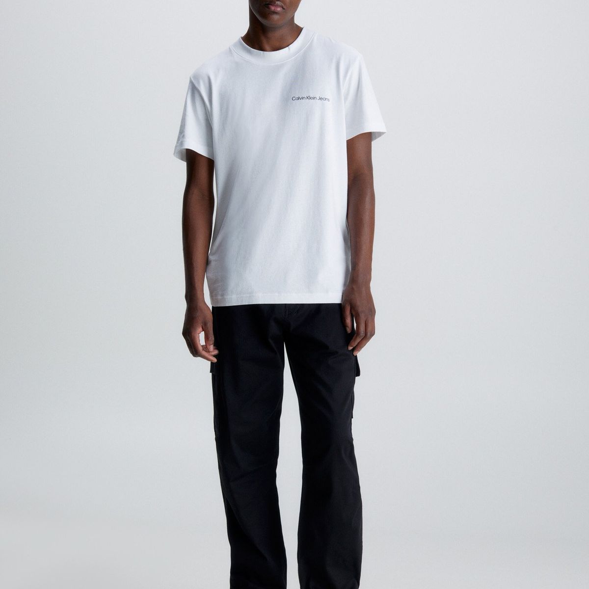 CALVIN KLEIN - Polera Logo Tape Blanco Calvin Klein