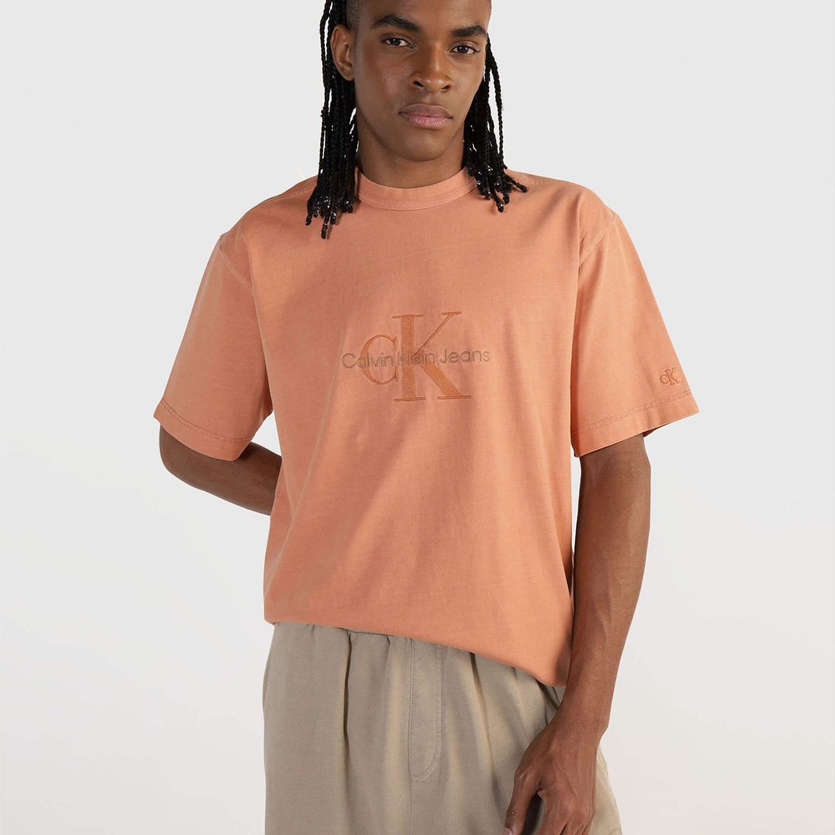 CALVIN KLEIN - Polera Mineral Dye Naranja Calvin Klein SEC