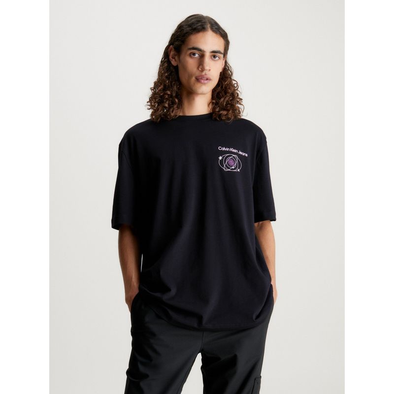 CALVIN KLEIN - Polera Future Fade Slogan Negro Calvin Klein