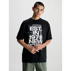 CALVIN KLEIN - Polera Multi Connected Negro