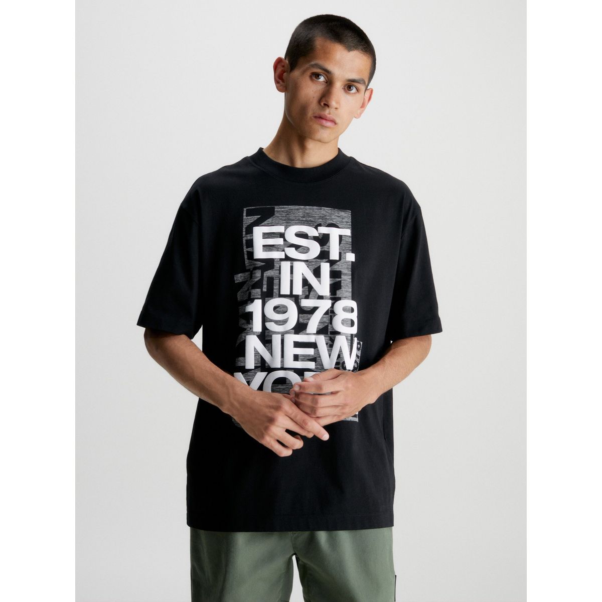 CALVIN KLEIN - Polera Multi Connected Negro Calvin Klein