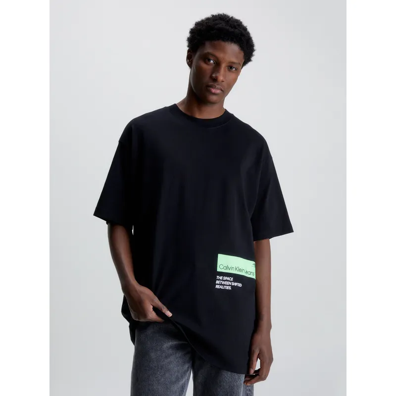 CALVIN KLEIN - Polera Hyper Real Tape Negro Calvin Klein