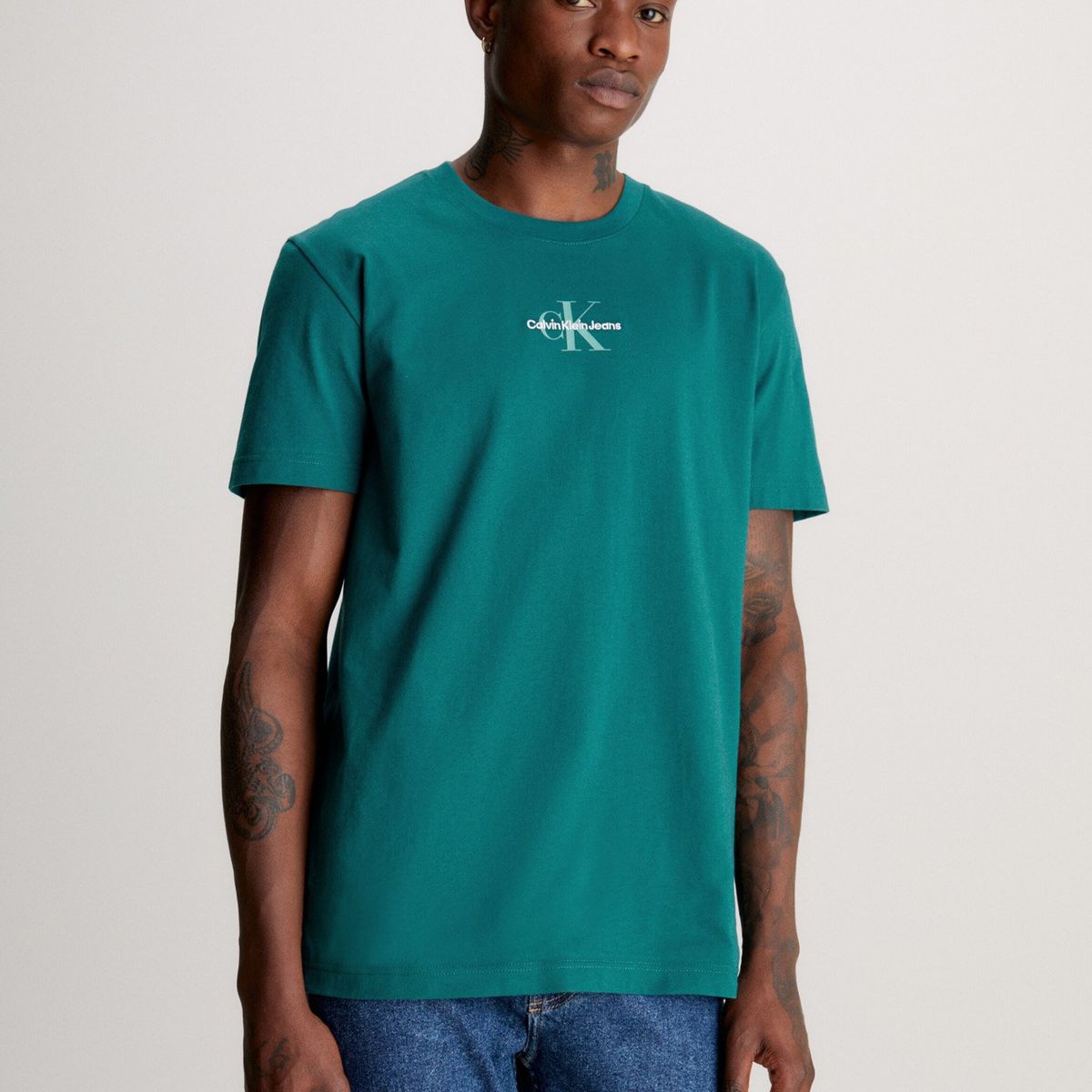 CALVIN KLEIN - Polera Monologo Regular Verde Calvin Klein