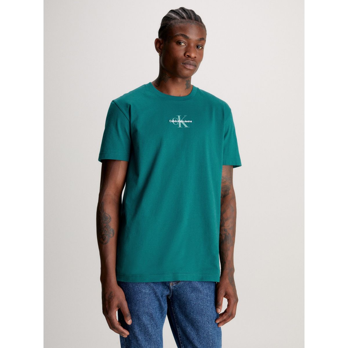 CALVIN KLEIN - Polera Monologo Regular Verde Calvin Klein