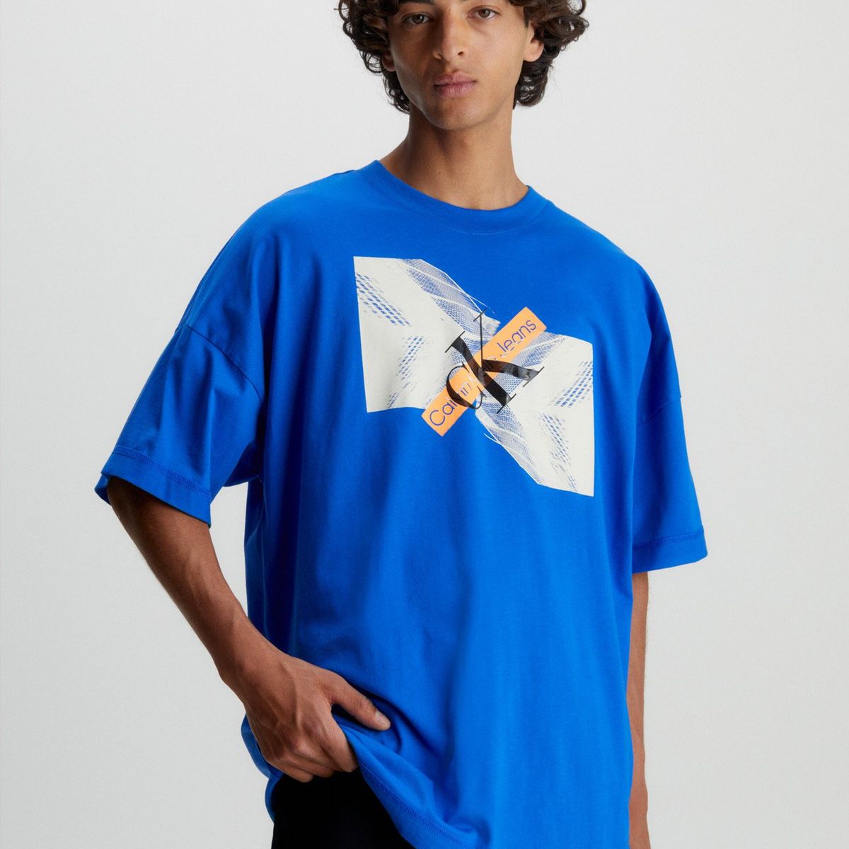 CALVIN KLEIN - Polera Skyscraper Urban Graphic Azul Calvin Klein