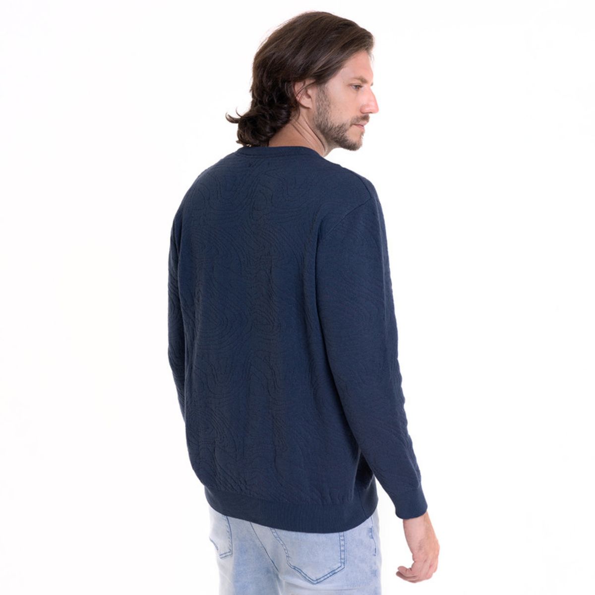 POTROS - Sweater Jaqcuard Azul Marino POTROS