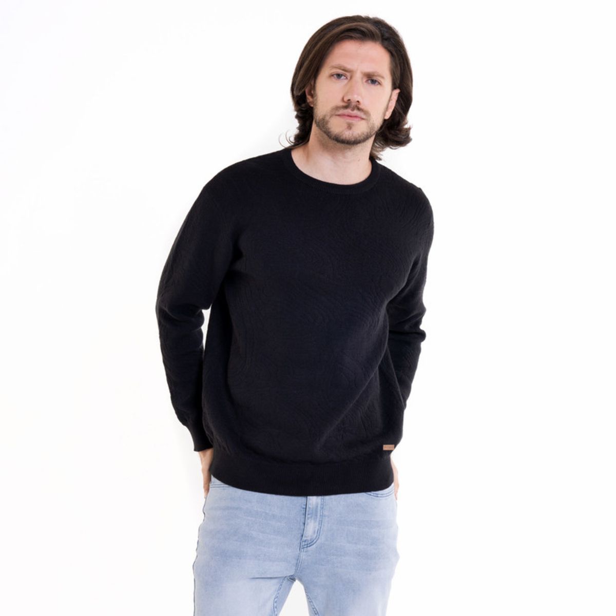 POTROS - Sweater Jaqcuard Negro POTROS