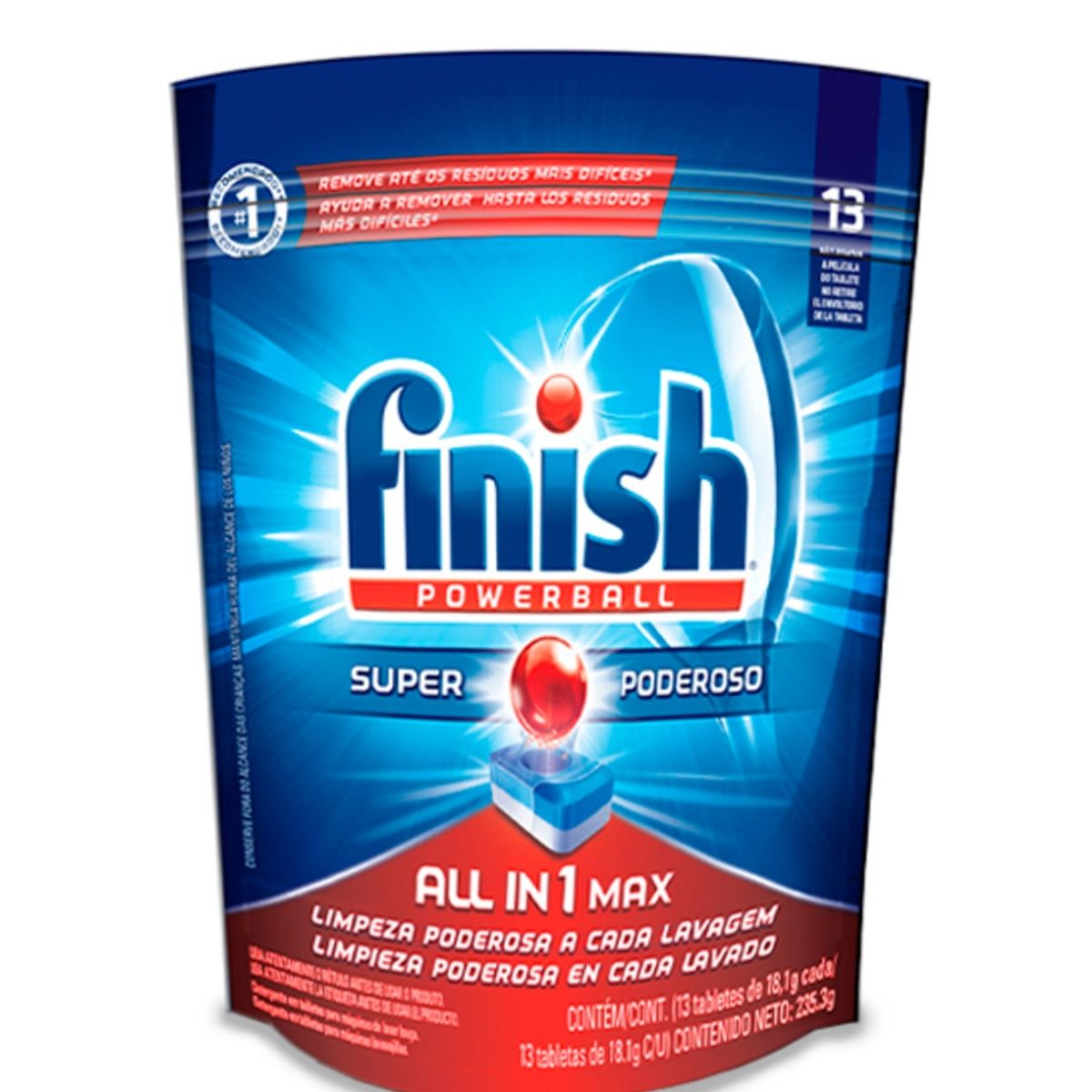FINISH - Detergente Lavavajillas Tabletas Todo en Uno Finish 13 Un FINISH