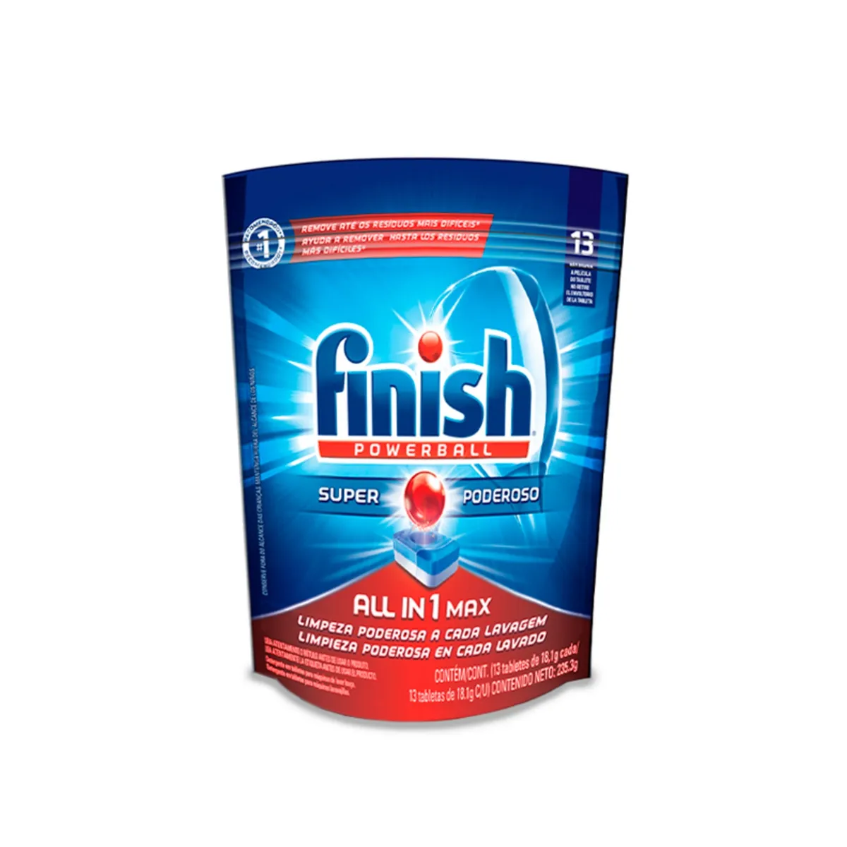 FINISH - Detergente Lavavajillas Tabletas Todo en Uno Finish 13 Un FINISH