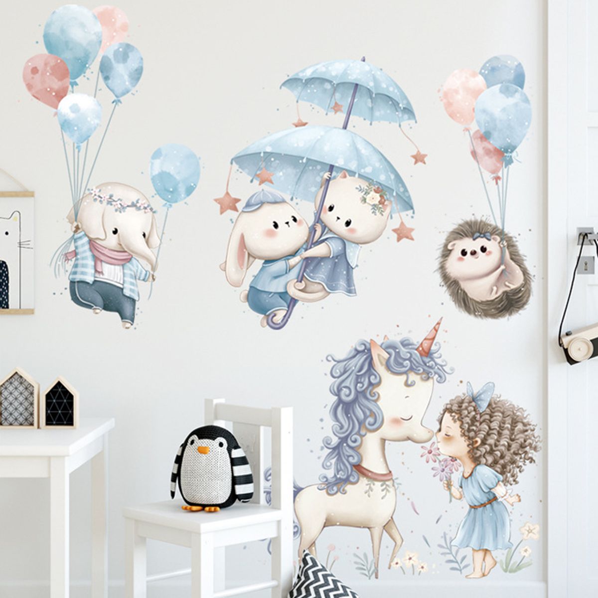 MY MOMI - Sticker de Pared Infantil Sweet Girl Unicornio 2x (90x30 cm) vinilo