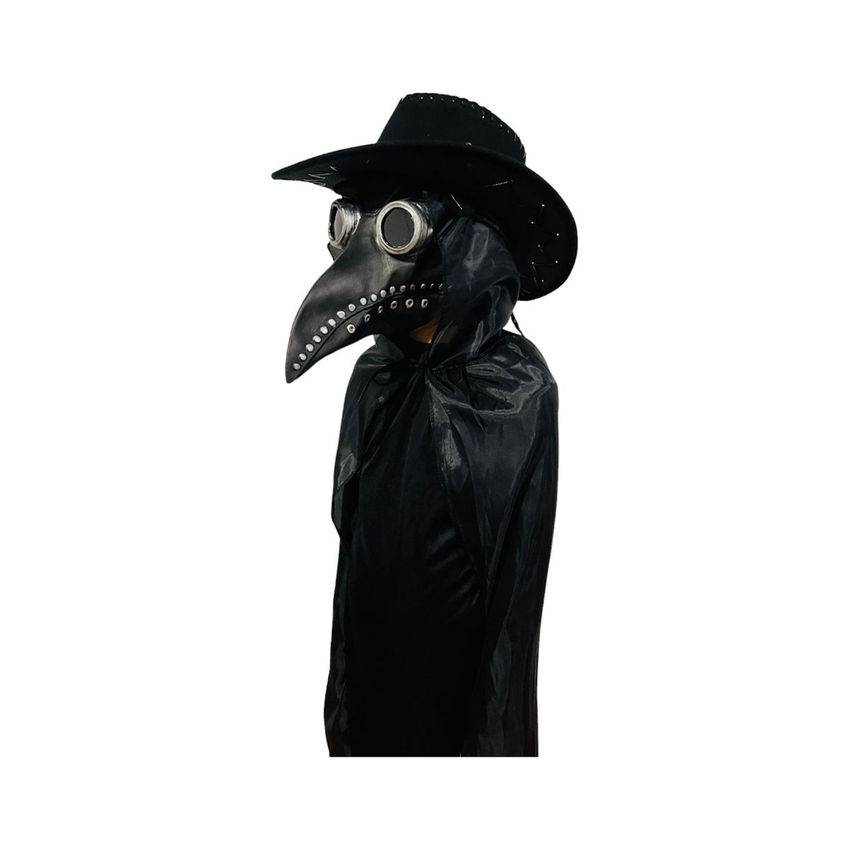 GENERICO - Disfraz Completo Doctor Peste Negra + Capucha o Capa + Sombrero Niño