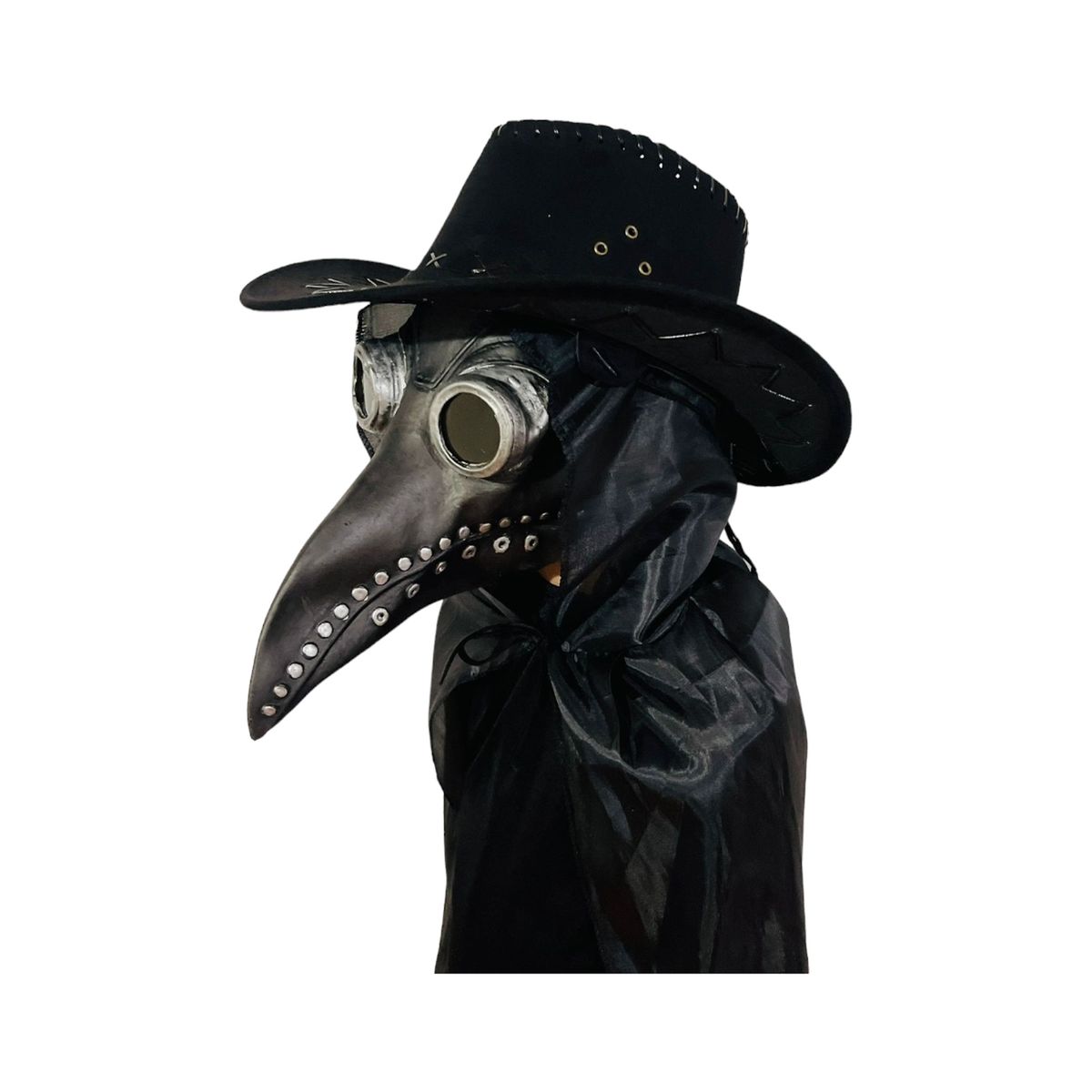 GENERICO - Disfraz Completo Doctor Peste Negra + Capucha o Capa + Sombrero Niño
