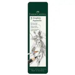 FABER-CASTELL - Lápices Grafito Acuarelable (HB,2B,4B,6B,8B)