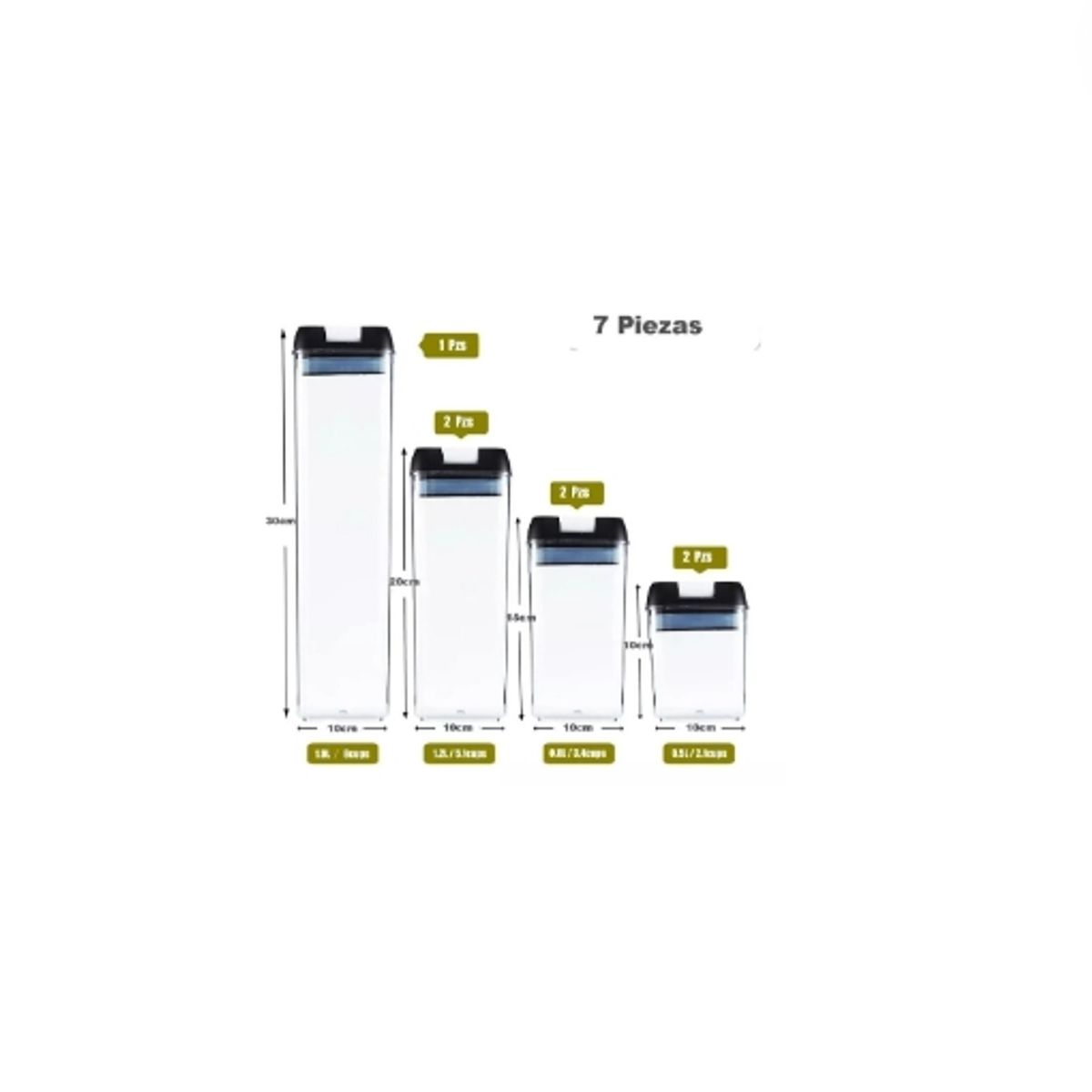 GENERICO - Set 7 contenedores de alimentos