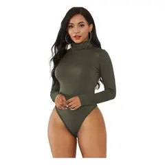 GARSIL - Body Beatle Con Manga Larga - Fibra De Bambu - Polera Cuello Alto