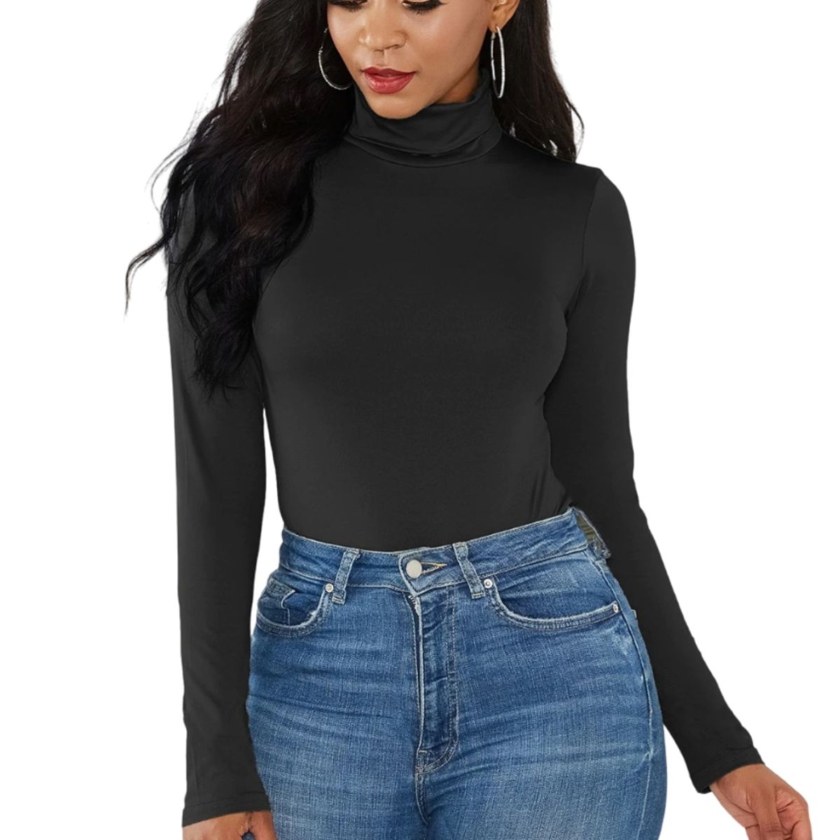 GARSIL - Body Beatle Con Manga Larga - Fibra De Bambu - Polera Cuello Alto