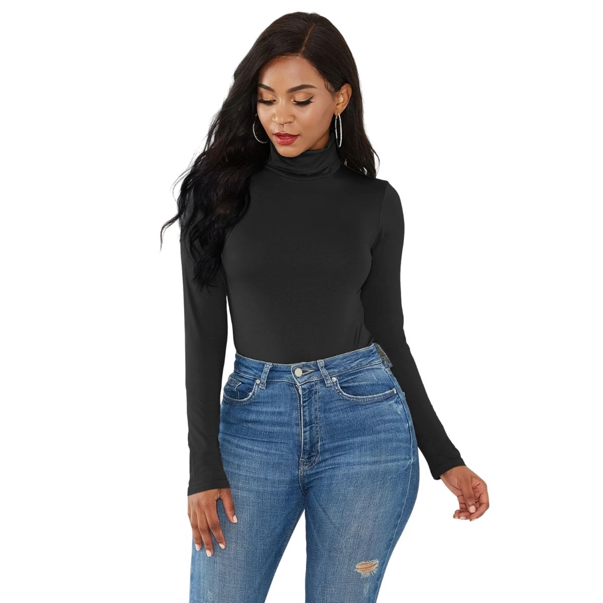 GARSIL - Body Beatle Con Manga Larga - Fibra De Bambu - Polera Cuello Alto