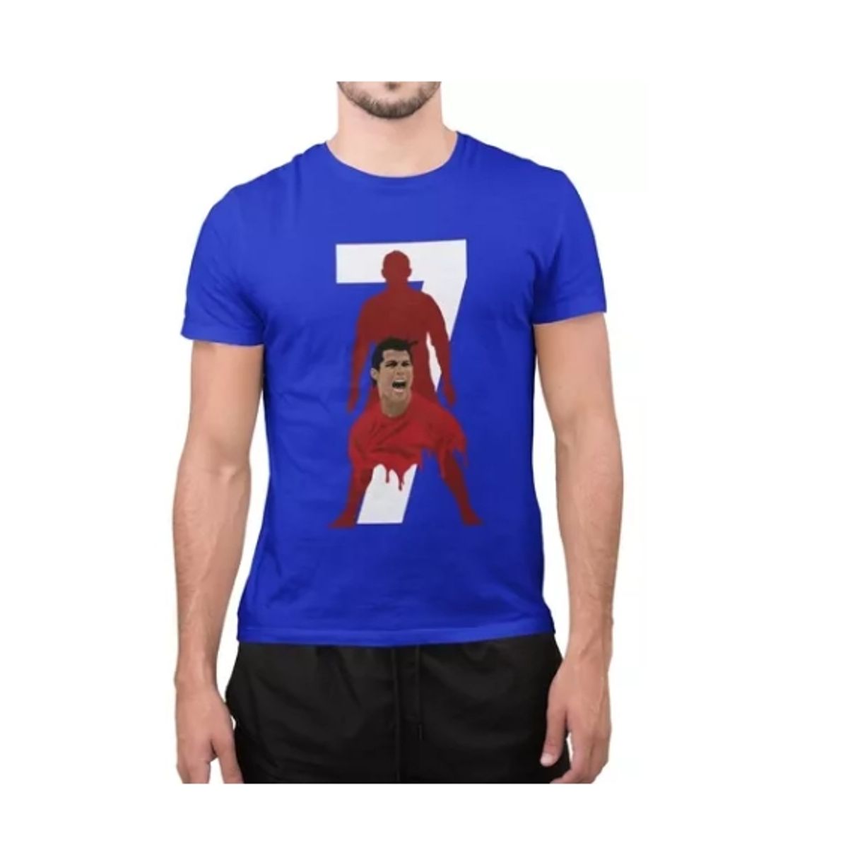 GENERICO - Polera Unisex Cristiano Ronaldo Silueta Futbol Algodon Cr7