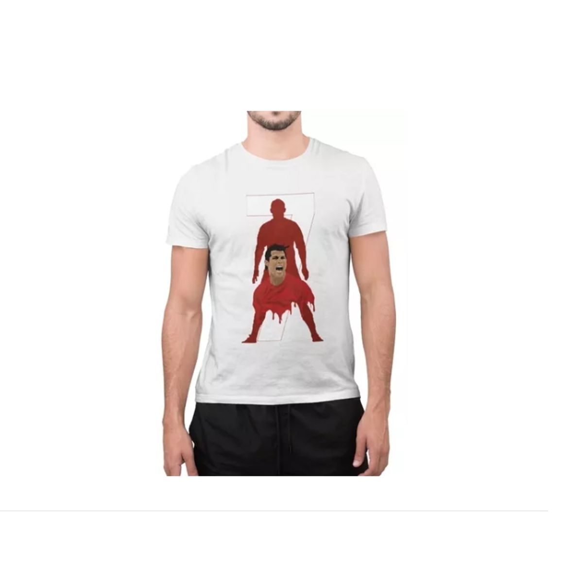 GENERICO - Polera Unisex Cristiano Ronaldo Silueta Futbol Algodon Cr7