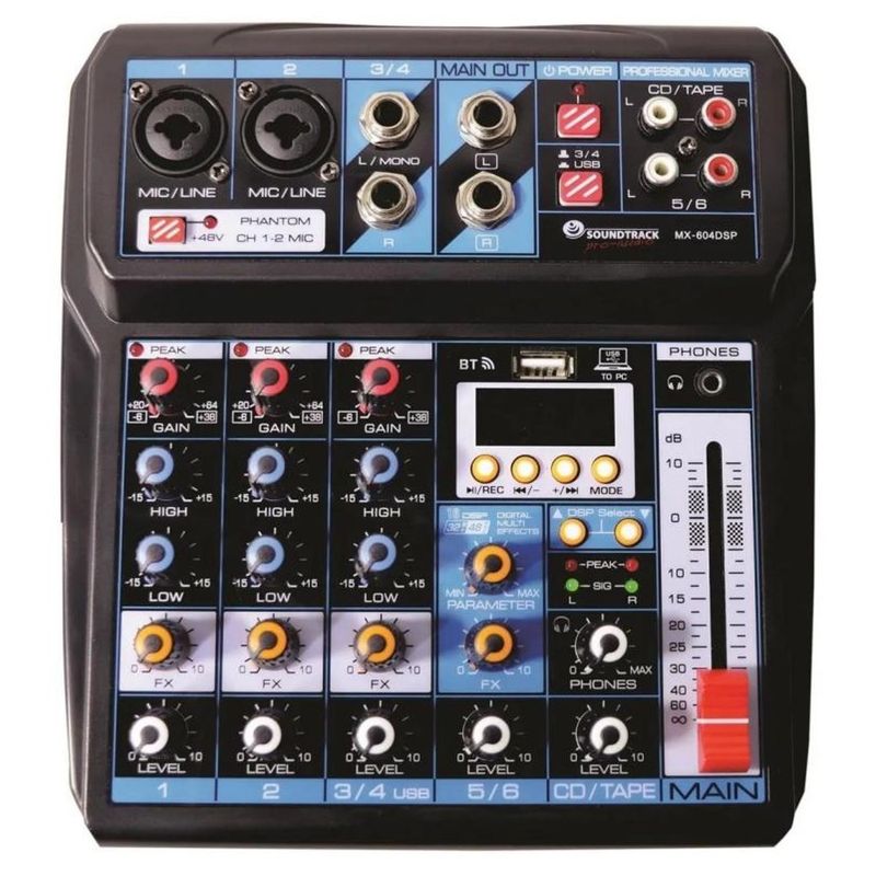 ORIGINAL SOUNDTRACK - Mixer Mezclador Home Studio SoundTrack MX 604 DSP