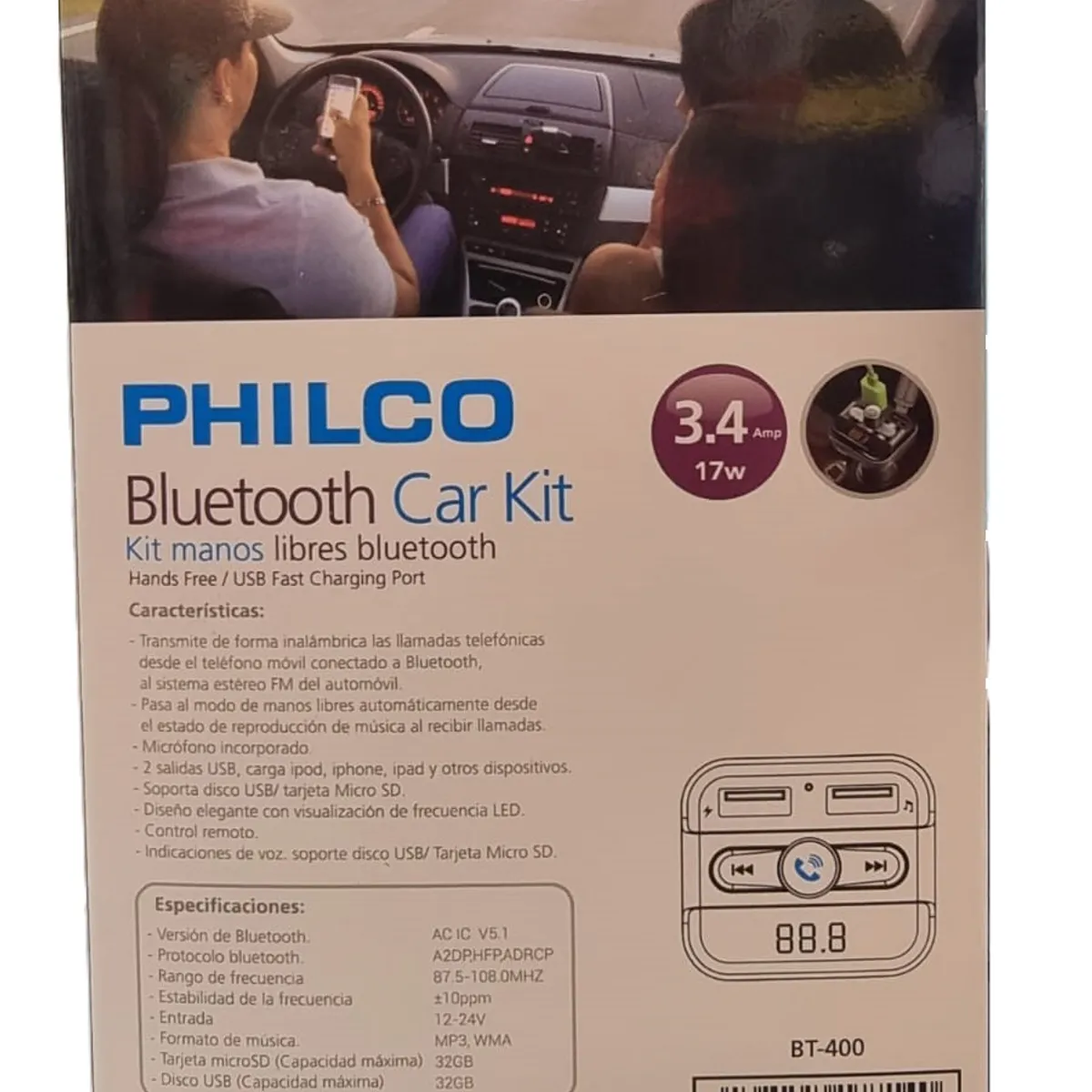 PHILCO - KIT BLUETOOTH PARA VEHICULO PHILCO
