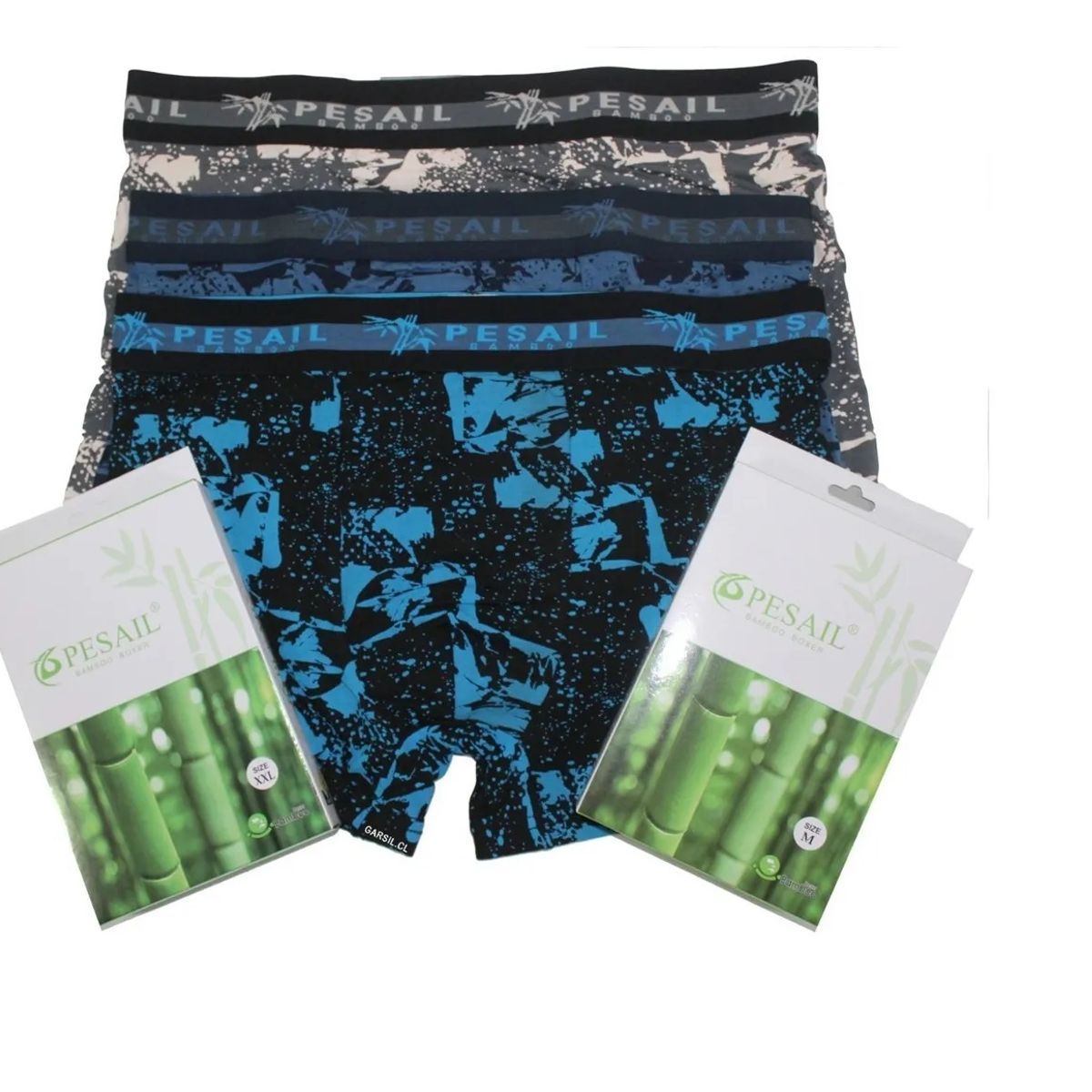 GARSIL - 6 Boxer Con Fibra de Bambu Para Hombre - Diseño Manchas
