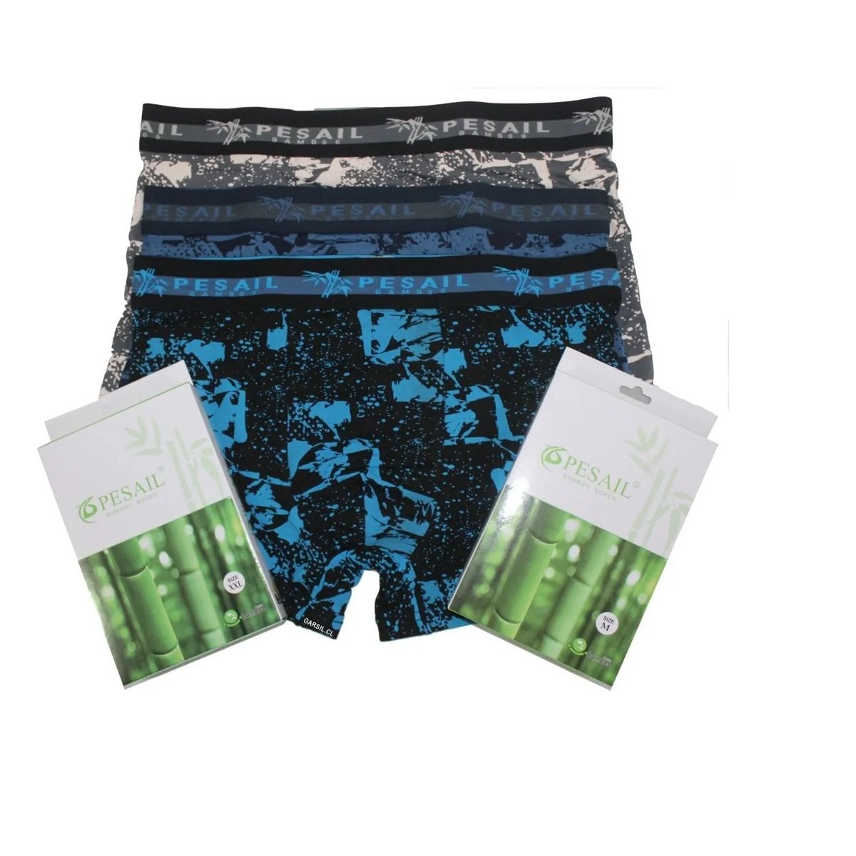 GARSIL - 6 Boxer Con Fibra de Bambu Para Hombre - Diseño Manchas
