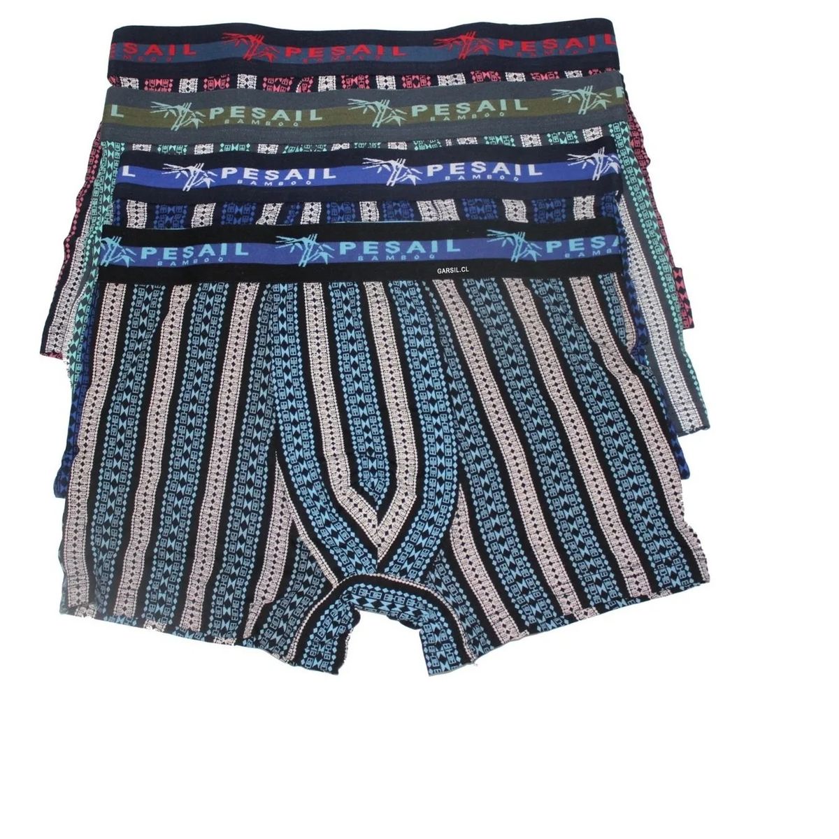 GARSIL - 6 Boxer Con Fibra de Bambu Para Hombre - Diseño Rayas