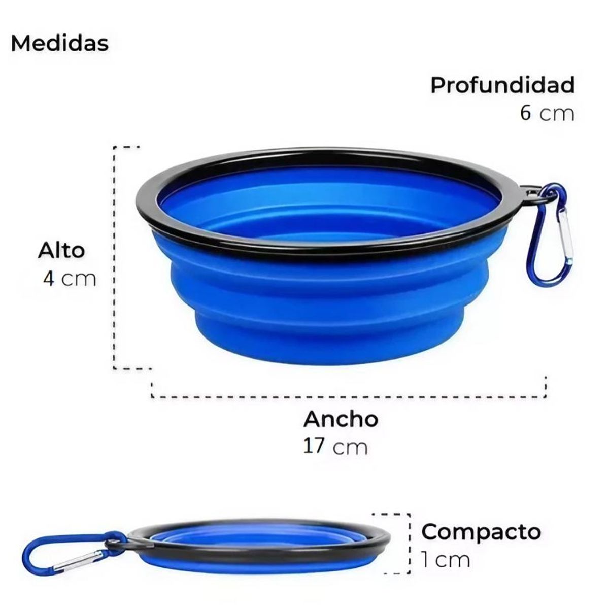 GENERICO - Plato De Goma Plegable Portátil Mascotas Perro Gato Silicon