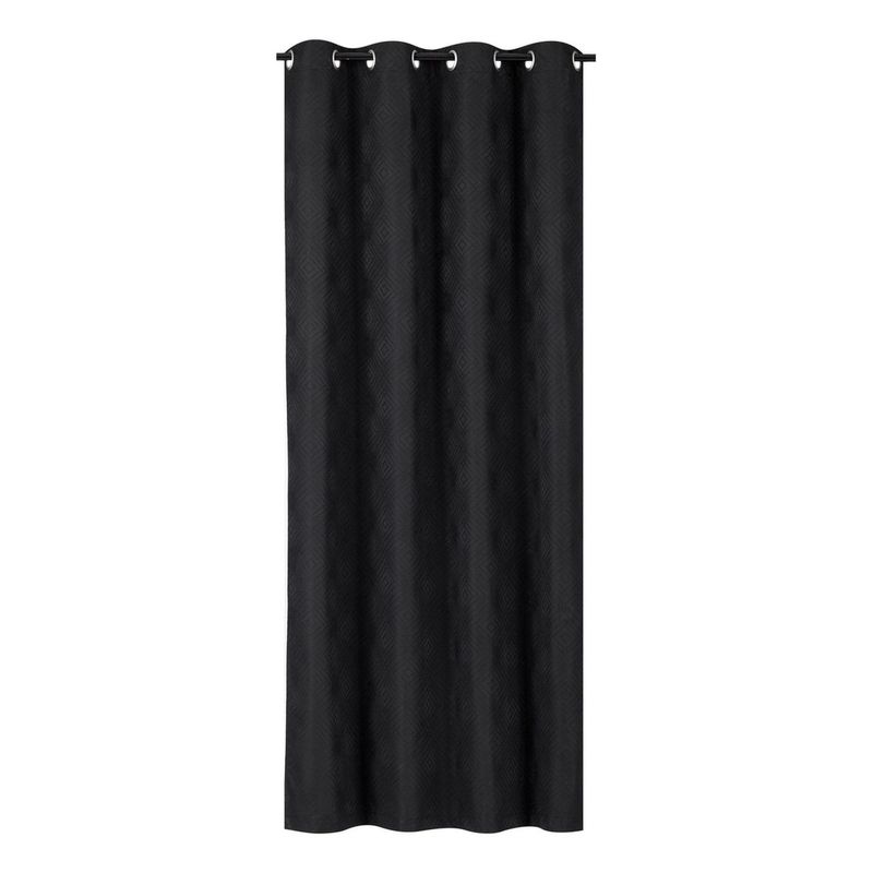 CLEMS CORTINAS - Cortina Blackout Estilo Geometrico Negra 135X225