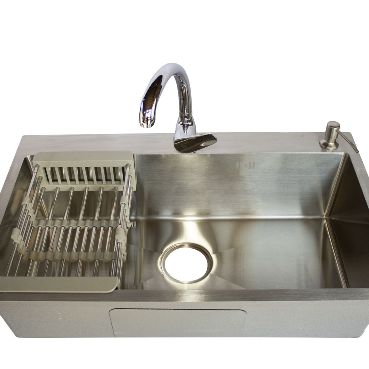 MODERN SPACE - Lavaplatos 75x45 Cm Deluxe Acero Inoxidable con Accesorios y griferia