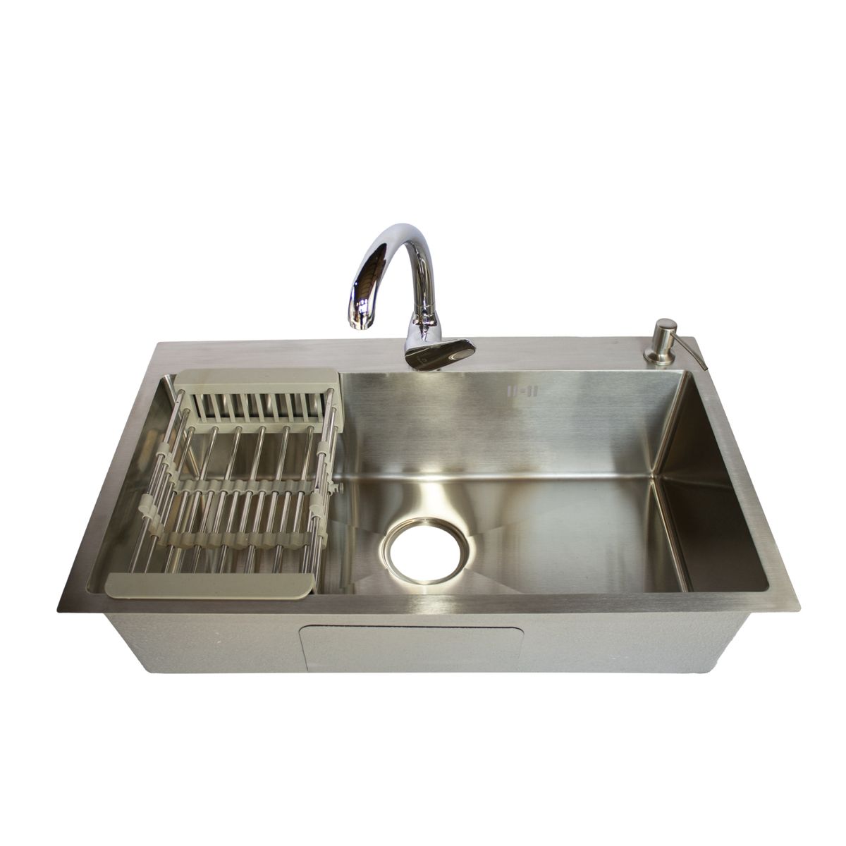 MODERN SPACE - Lavaplatos 75x45 Cm Deluxe Acero Inoxidable con Accesorios y griferia