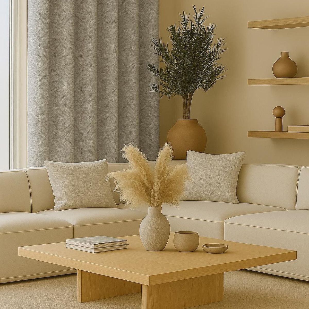 CLEMS CORTINAS - Cortina Tradicional 100% Blackout Geometrica Blanco