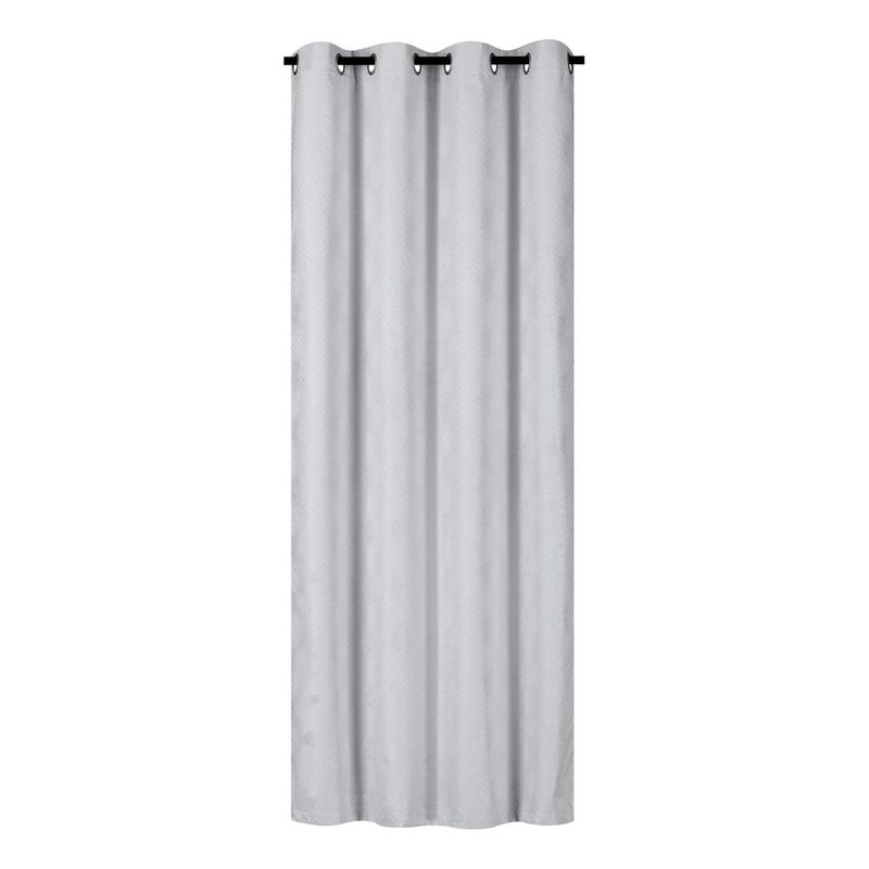 CLEMS CORTINAS - Cortina Tradicional 100% Blackout Geometrica Blanco