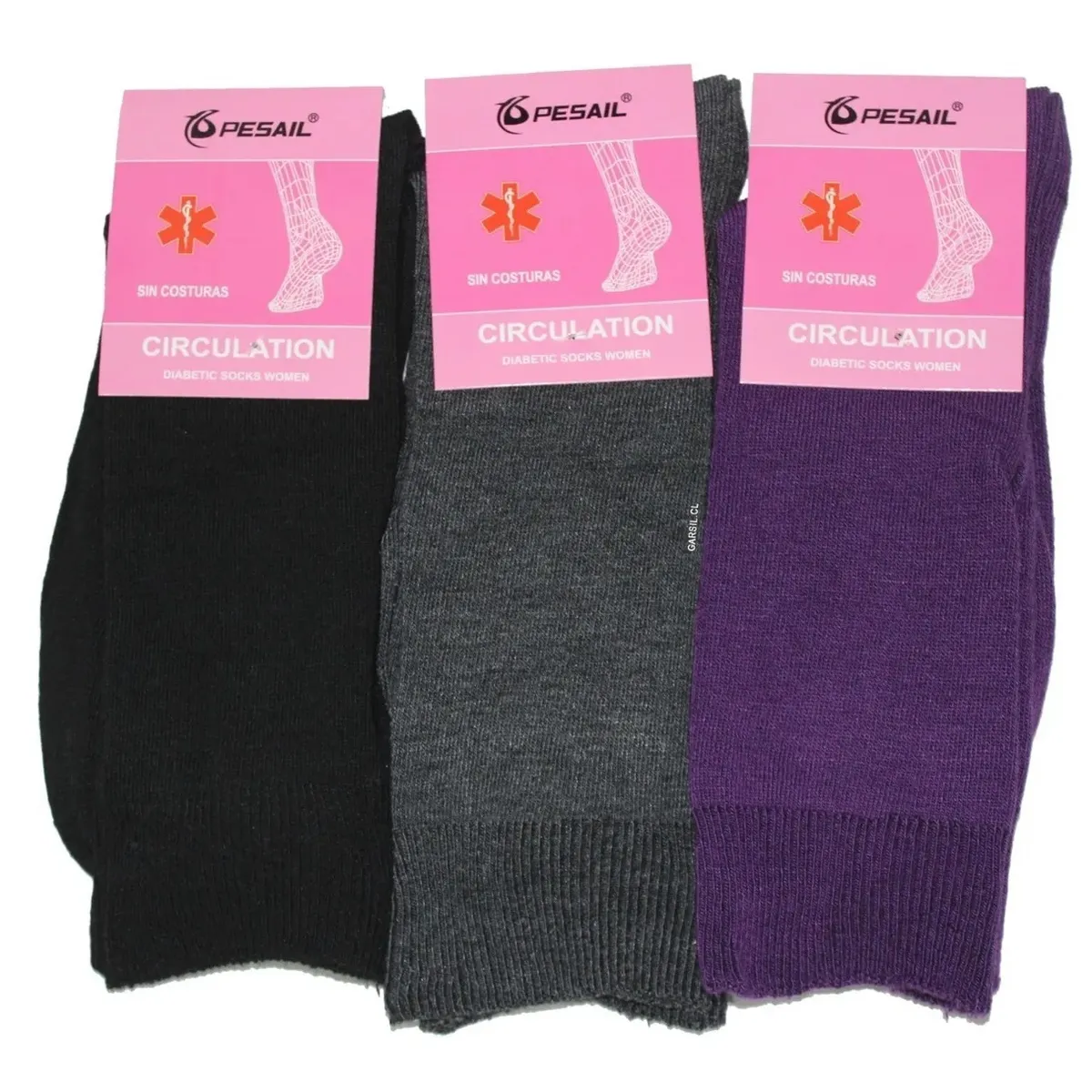 GARSIL - 12 Pares Calcetines Diabético Para Mujer De Algodón - Sin Costuras