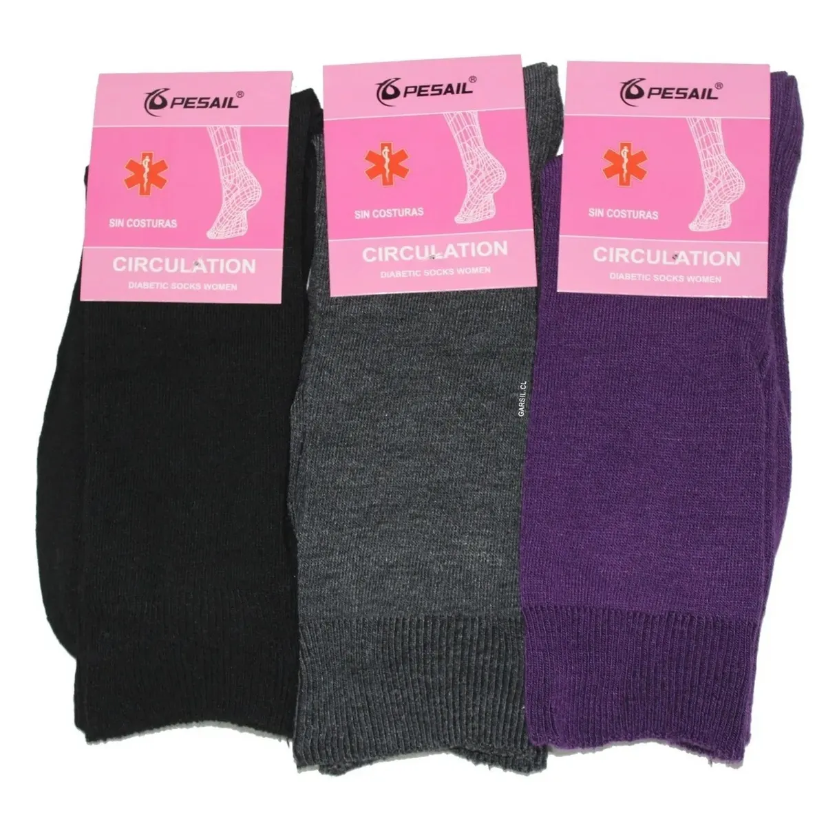 GARSIL - 12 Pares Calcetines Diabético Para Mujer De Algodón - Sin Costuras