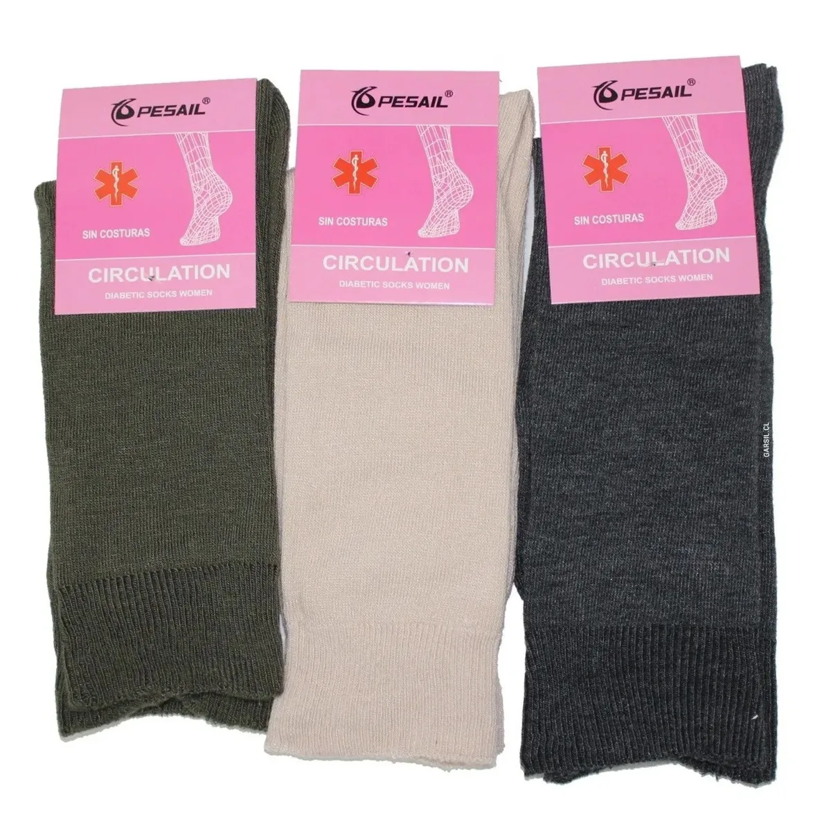 GARSIL - 12 Pares Calcetines Diabético Para Mujer De Algodón - Sin Costuras