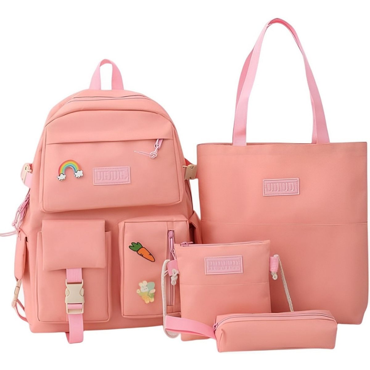 GENERICO - Mochila Kawai Escolar Viaje Set 4 Bolso Cartuchera Bandolera