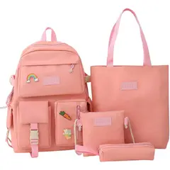 GENERICO - Mochila Kawai Escolar Viaje Set 4 Bolso Cartuchera Bandolera