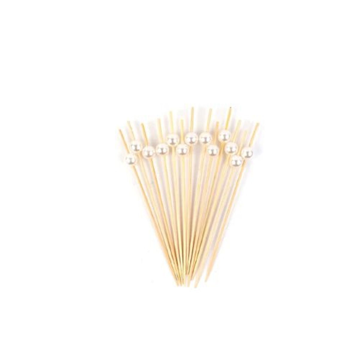 GENERICO - Brochetas De Bambu Con Perla 12pcs 12cm