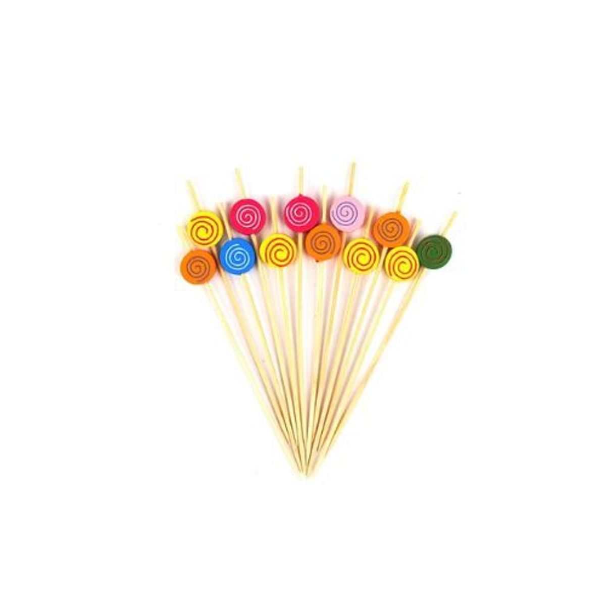 GENERICO - Brochetas De Bambu Con Figura De Dulce 12pcs 12cm