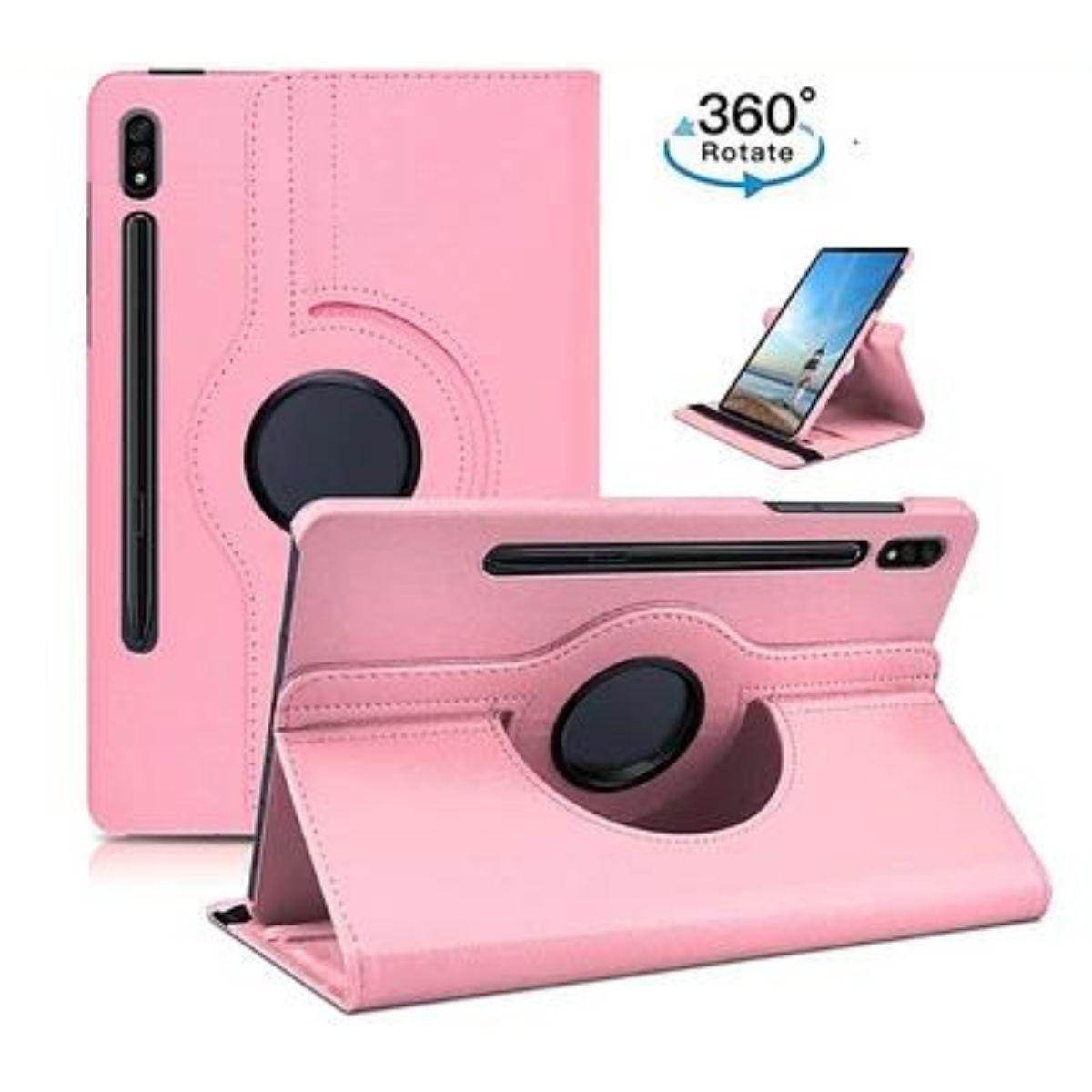 GENERICO - Carcasa Funda Giratoria Para Tablet Samsung S9 Fe 10.9 X510 Rosado
