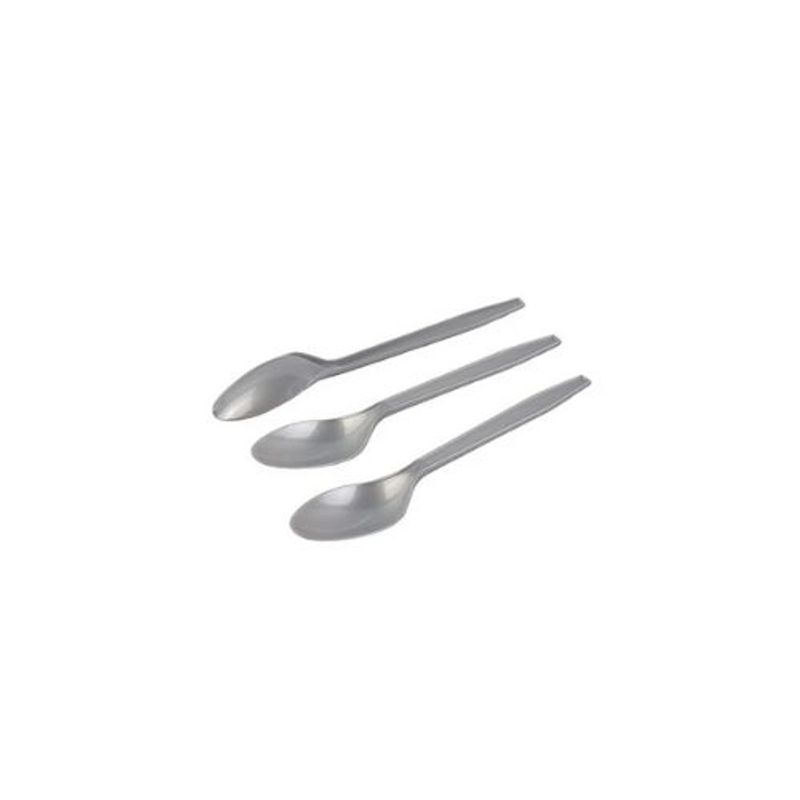 GENERICO - Cucharas Plasticas Color Plateado 12pcs 15cm