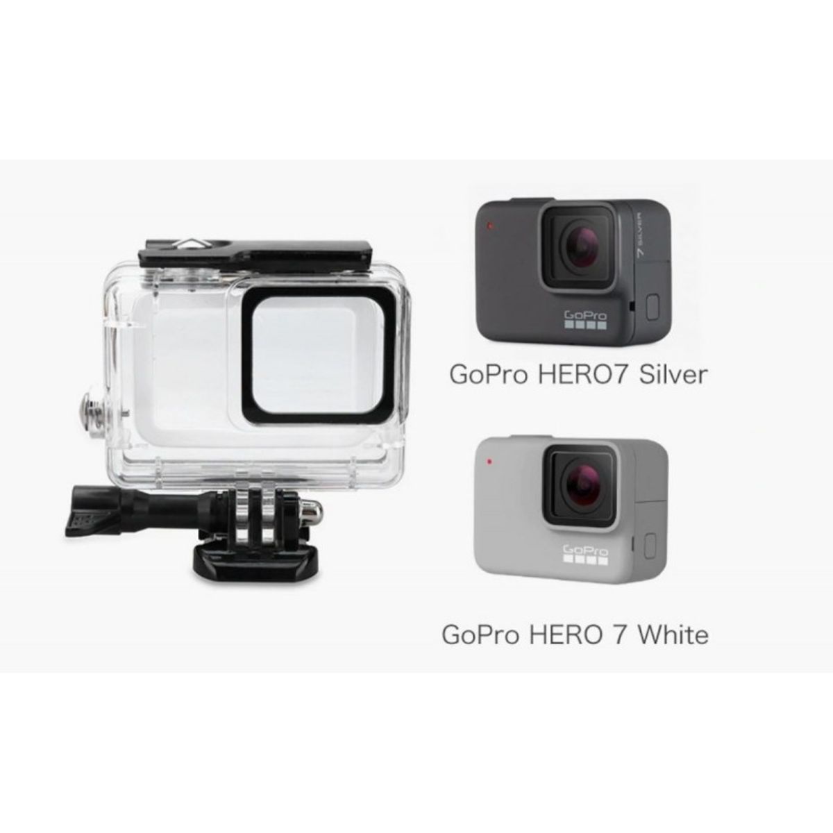GENERICO - CARCASA SUMERGIBLE GOPRO 7 SILVER & WHITE ALTERNATIVA