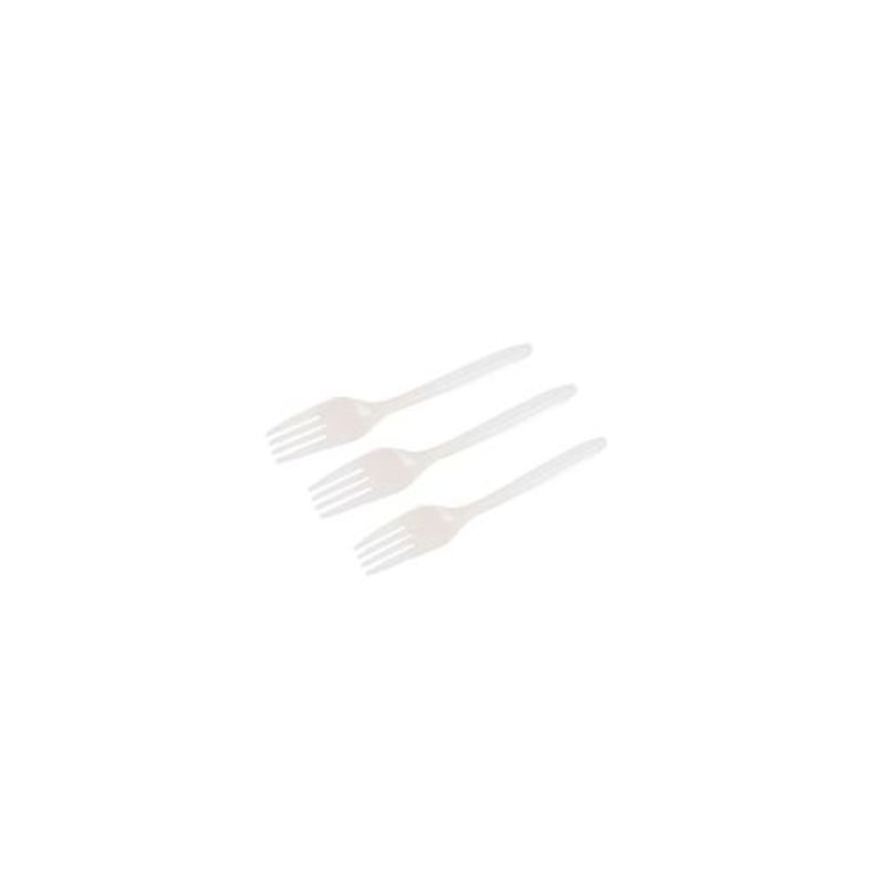 GENERICO - Tenedores Plasticos Color Blanco 20pcs 14cm