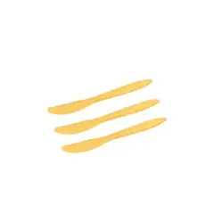 GENERICO - Cuchillo Plastico Color Dorado 20pcs 16cm