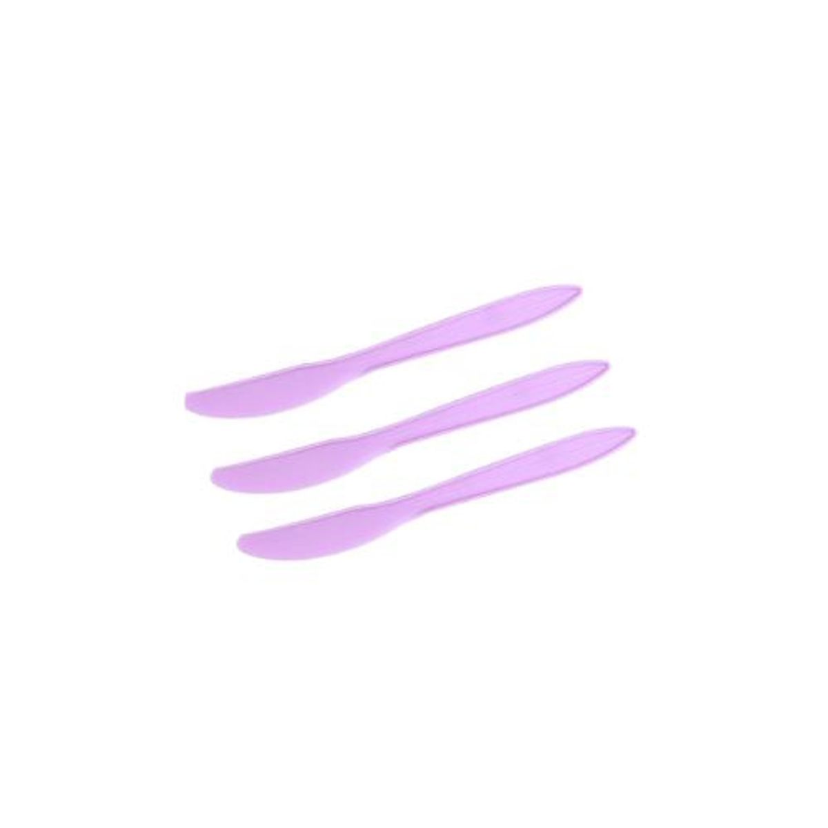 GENERICO - Cuchillo Plastico Color Morado Claro 20Pcs 16Cm