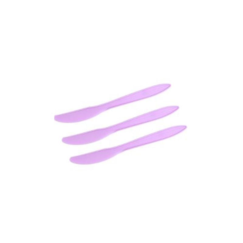 GENERICO - Cuchillo Plastico Color Morado Claro 20pcs 16cm